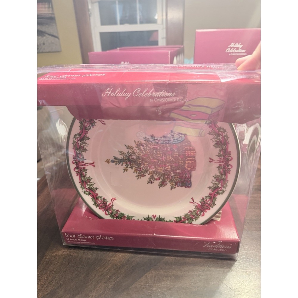 Holiday Celebrations By Christopher Radko Traditions Four Dinner Plates